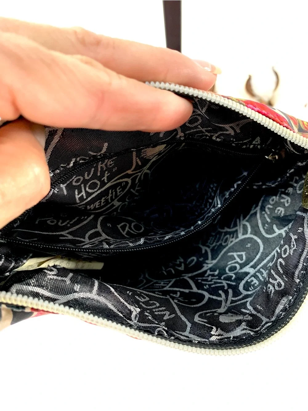 Betsey Johnson Floral Animal Print Y2K Whimsical Crossbody Bag Heart Charm